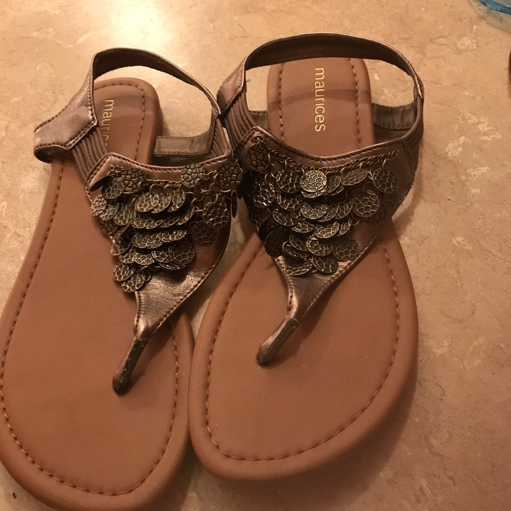 Bronze sequin sandals